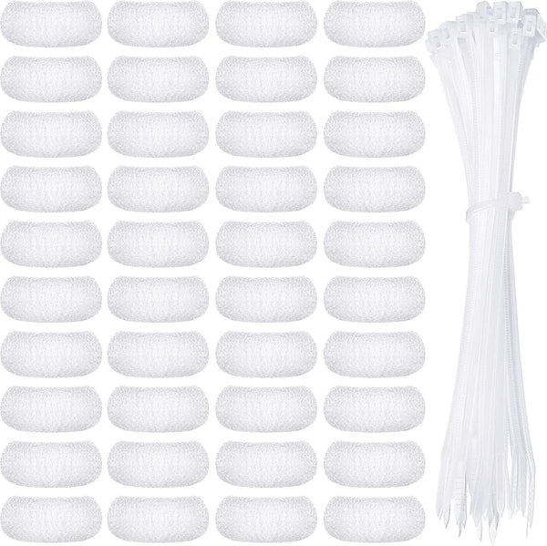 40 Pieces Nylon Lint Trap Washing Machine Lint Fabric Mesh Snare Washer Lint Catcher Washer Hose Lint Traps Washing Machine Lint Trap Lint Traps Hose Screen Filter Catcher with 40 Pieces Cable Ties