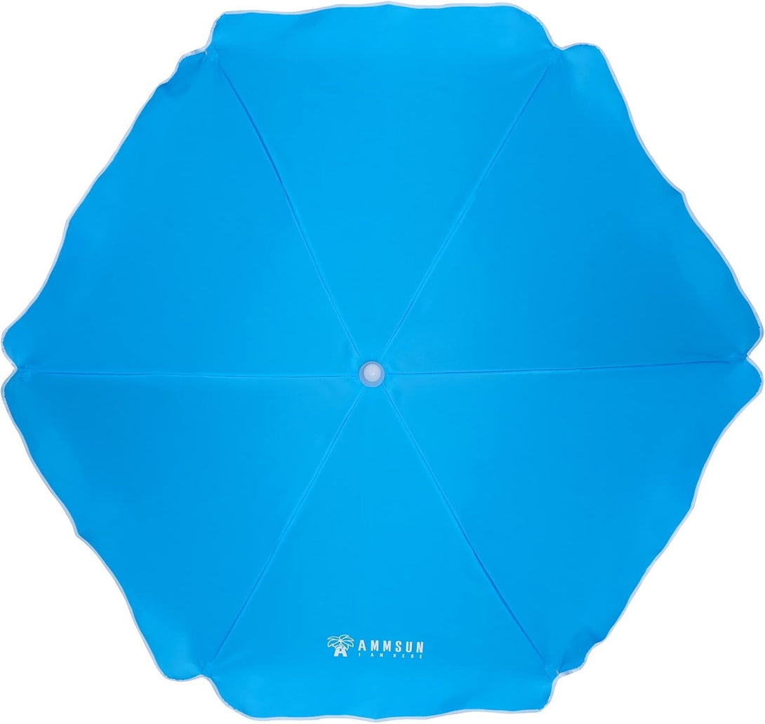 AMMSUN 5Ft Seaside Beach Umbrella for Sand and Water Table - Kids Durable Umbrellas for Children Beach Camping Garden Outdoor Play Shade