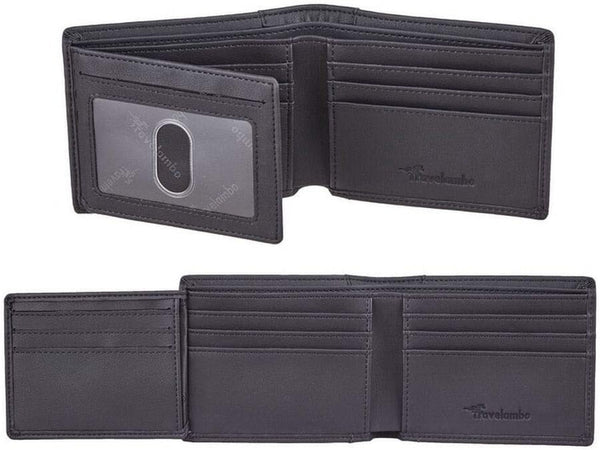 Travelambo Wallet for Men, Trifold RFID Blocking Mens Wallet, 12 Credit Card Holder Minimalist Front Pocket, Leather Slim Wallet with ID Window