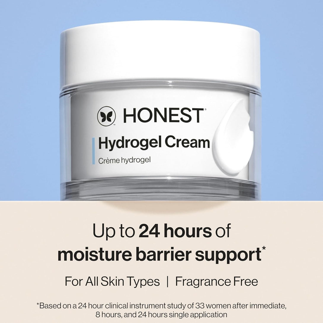 Honest Beauty Hydrogel Cream with Hyaluronic Acid | Lightweight, Moisturizing Water Cream | Gentle for Sensitive Skin, Fragrance Free, Vegan | 1.7 Fl Oz