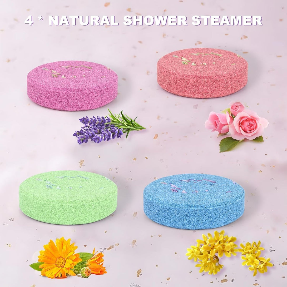 Bath Bombs for Women Gift Set - Bath Sets for Women Gift - 5 Large Bath Bomb Set with 4 Shower Steamers & 3 Candles - Birthday/Thanksgiving/Mother'S Day Gifts
