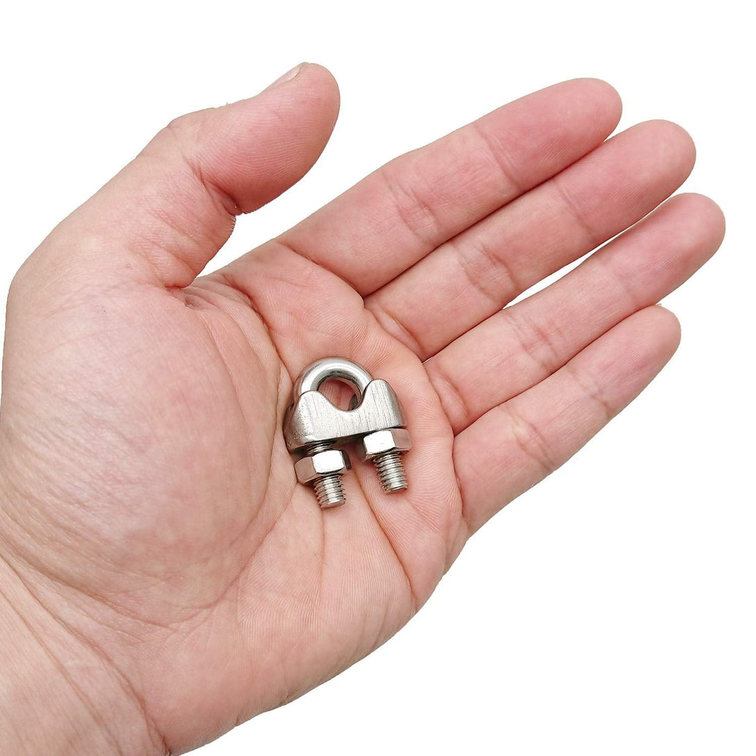 1/4 Inch 6Mm Wire Rope Clamps Clip 304 Stainless Steel Cable Clip Fastener 12 Pcs