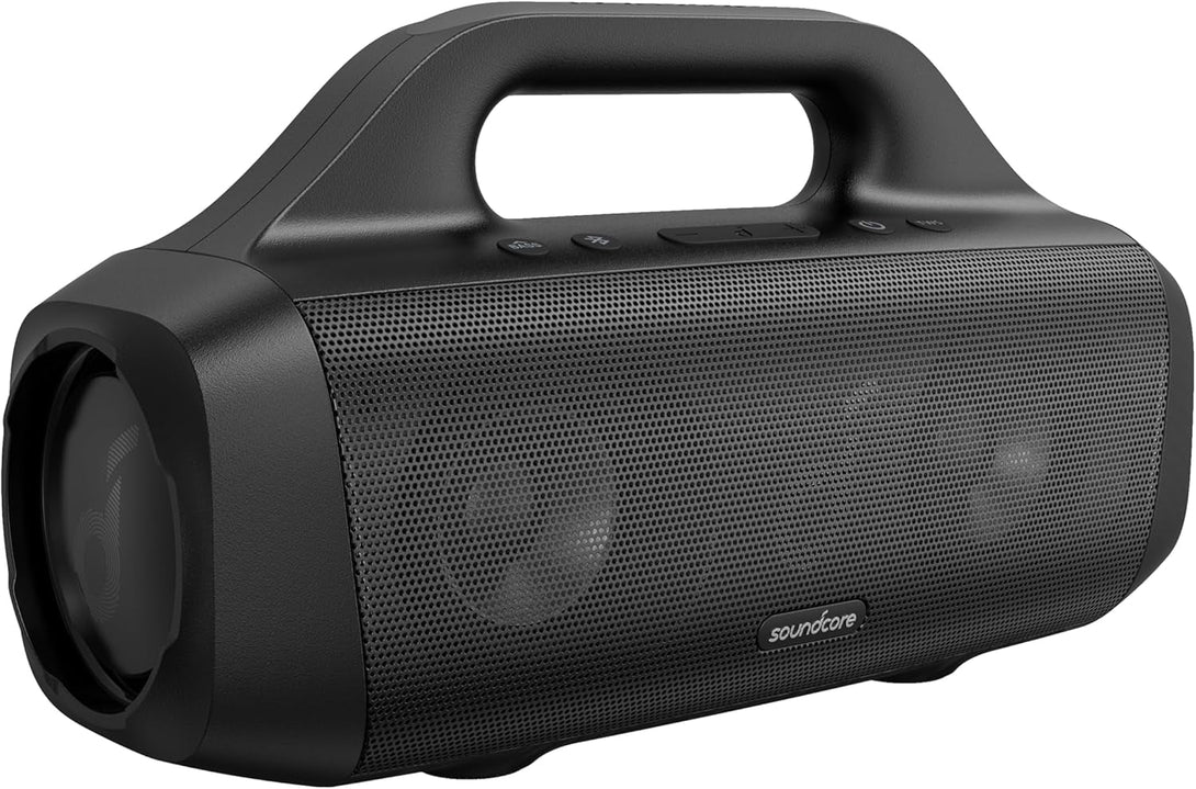 Soundcore Anker Motion Boom Waterproof Bluetooth Speaker with Titanium Drivers, Bassup Technology, IPX7, 24H Playtime, App, Built-In Handle, Outdoor Speaker for Camping, Pool, Beach, Backyard