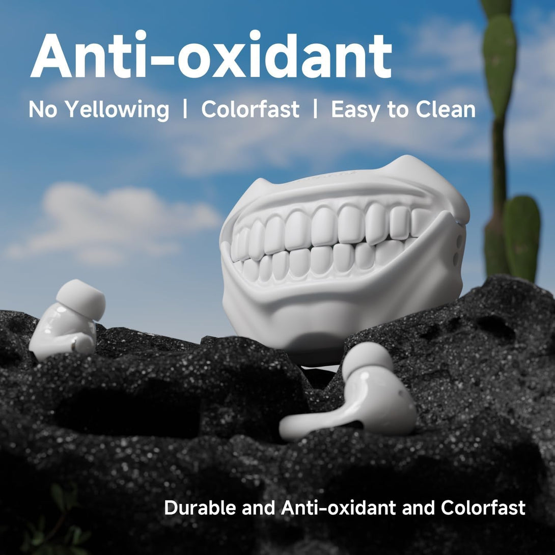 For Airpods Pro 2Nd Generation Case, Unique Funny Teeth Design, Soft Silicone Shell, Compatible with Wireless Charging (Star White)