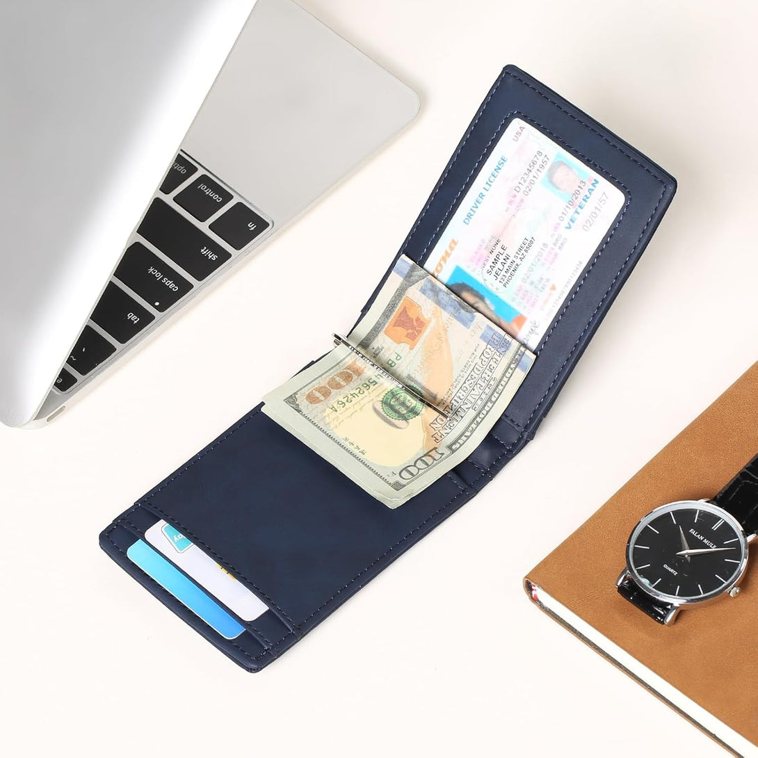 FALAN MULE Wallets for Men RFID Blocking Genuine Leather Bifold Minimalist Front Pocket Mens Wallet