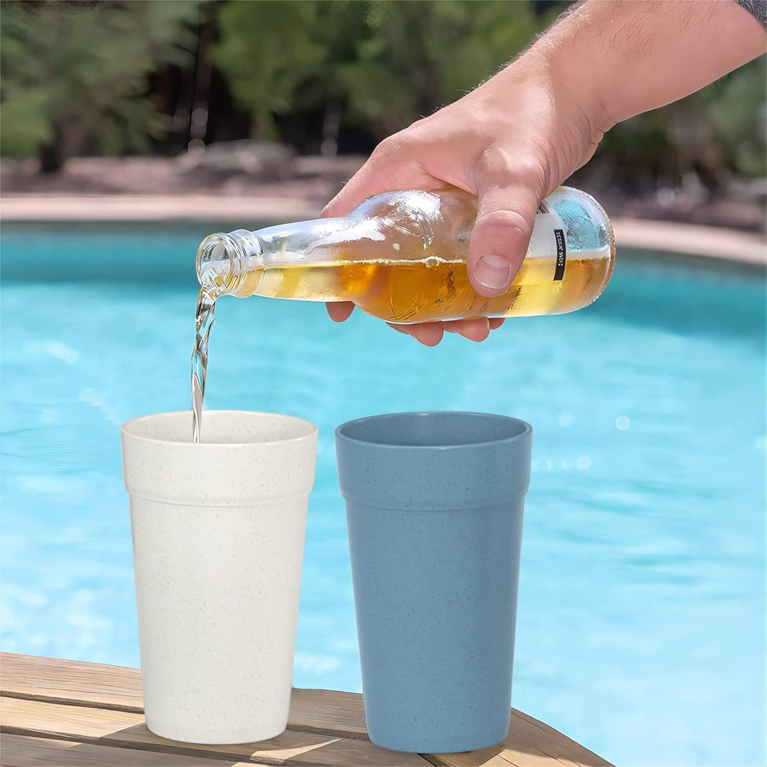 Homestockplus 16 Oz Tumbler Cups,Unbreakable Drinking Cups Microwave and Dishwasher Safe BPA Free Reusable Cup【Set of 8】