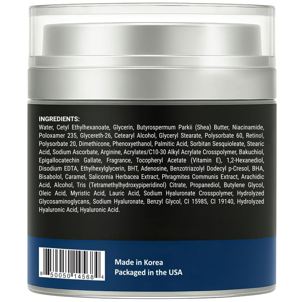 DEL SUR Retinol Cream for Face 50Ml – Anti-Aging Night Moisturizer with Hyaluronic Acid, Bakuchiol & Niacinamide – Korean Retinol Cream for Wrinkles, Fine Lines & Dark Spots 50Ml