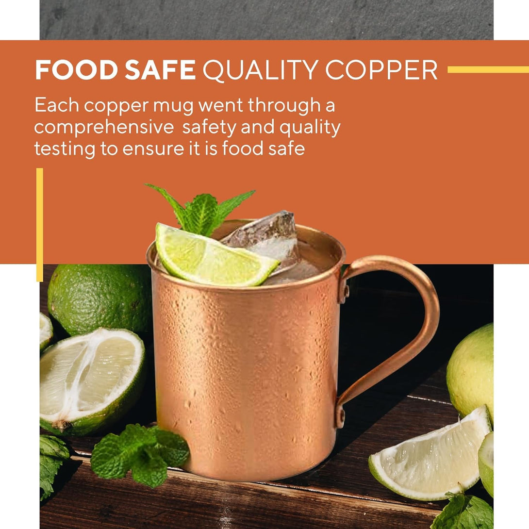 Moscow Mule Copper Mug by Solid Copper - Authentic Moscow Mule Mugs Unlined 16 Oz