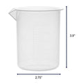 EISCO Plastic Beaker, 250Ml - Polypropylene Plastic - Raised Graduations, Tapered Spout - Euro Design