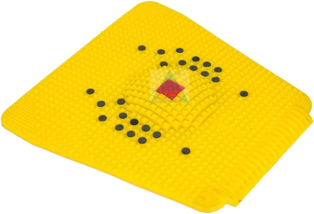ALS Acupressure Blood Circulation Acupressure Power Mat with 24 Magnets – Foot Massager & Acupressure Plate (Yellow)