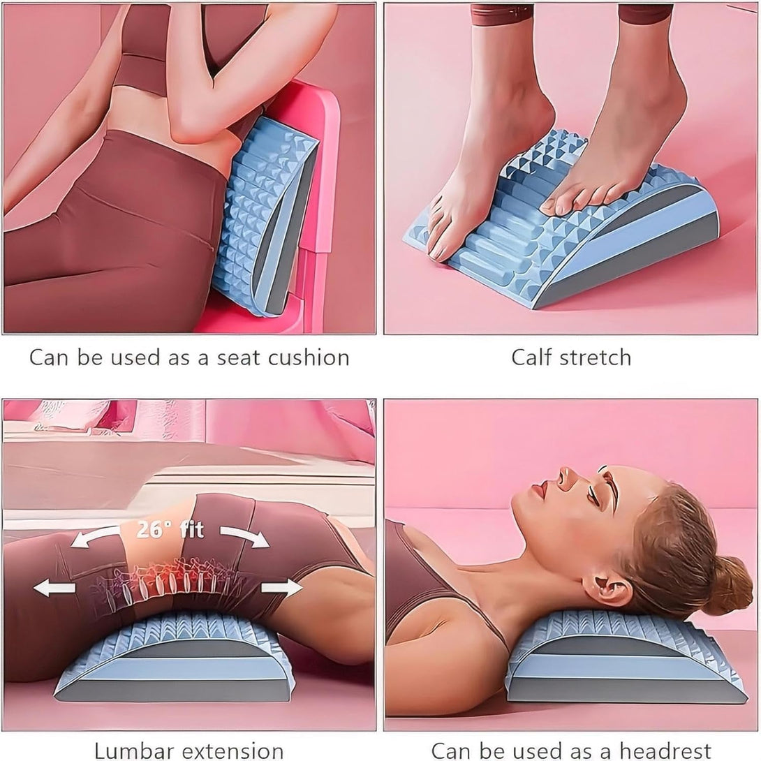 Refresh - Neck & Back Stretcher, Back and Neck Stretcher Posture Corrector, Lumbar Stretcher for Neck Pain Relief, Lower Back, Upper Back and Shoulder (Blue)