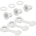 3 Sets Cooler Drain Plug Cooler Plug Replacement Triple Snap Drain Assembly for Coolers 1.14 Inches/ 2.9 Cm Shaft Length, White
