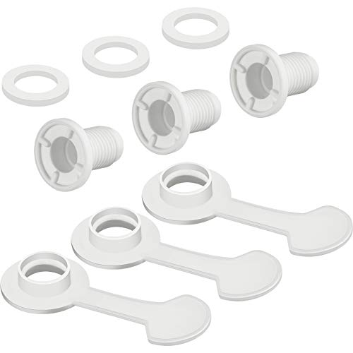 3 Sets Cooler Drain Plug Cooler Plug Replacement Triple Snap Drain Assembly for Coolers 1.14 Inches/ 2.9 Cm Shaft Length, White