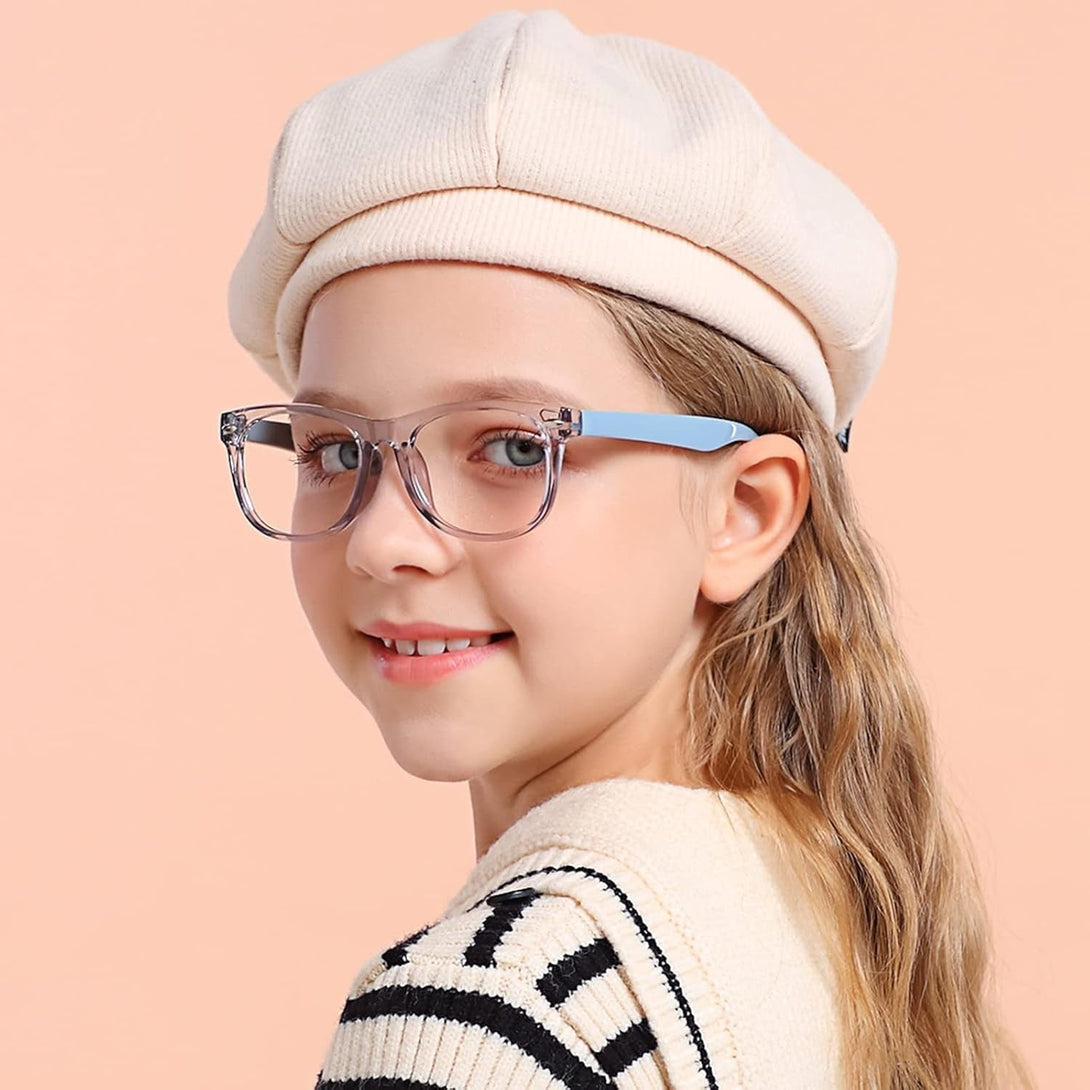 3 Pack Kids Blue Light Blocking Glasses for Girls and Boys Computer Blue Light Blocking Glasses for Age 3-9 (Black + Dark Blue + Light Blue)