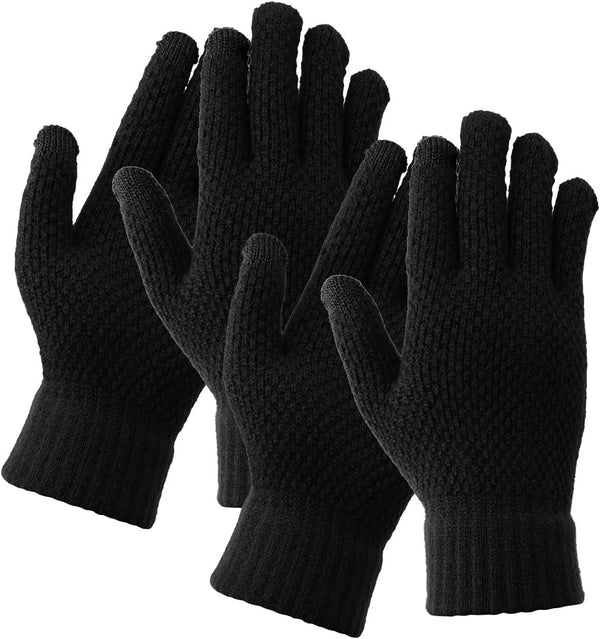 Bad Piggies Winter Gloves for Men, Touch Screen Warm Gloves with Thermal Soft Knit Fleece Lining for Running Driving Hiking