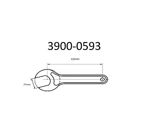 HHIP 3900-0593 ER-16 Chuck Wrench for Hex Nut, 25 Mm