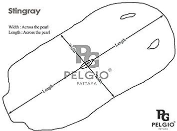 PELGIO Genuine Stingray Skin Leather Hide Pelt Black (5" X 8")