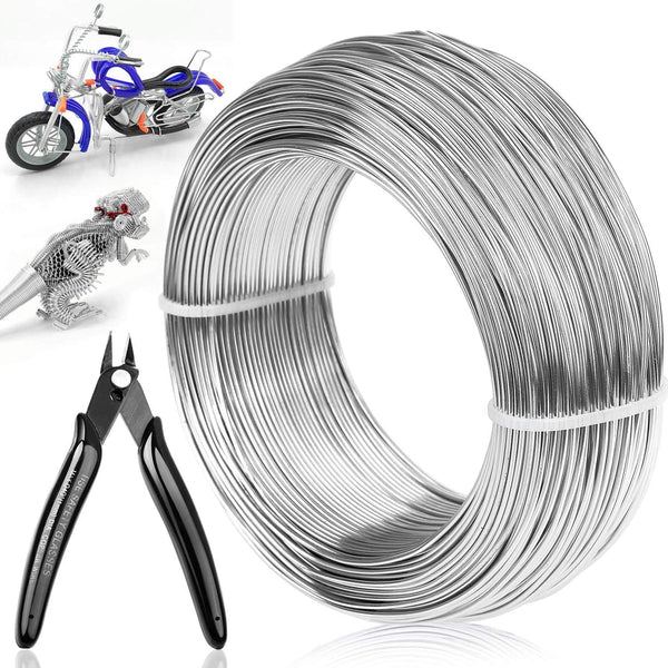 18 Gauge Aluminum Craft Wire Jewelry Making, 328 FT Metal Wire Armature Bendable Wire for Bonsai Trees, Sculpting, DIY Crafts Beading Floral (Silver, 1 Mm Thickness)