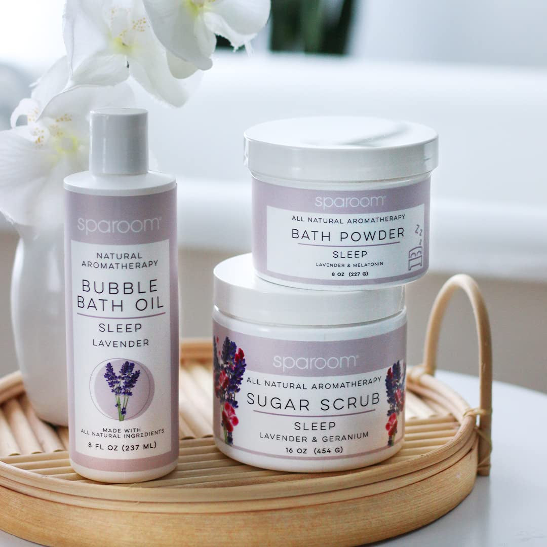 Sparoom All Natural Hydrating and Nourishing Aromatherapy Foaming Bubble Bath Oil with Jojoba Oil, Olive Oils and Aloe, 8 Oz, Sleep-Lavender