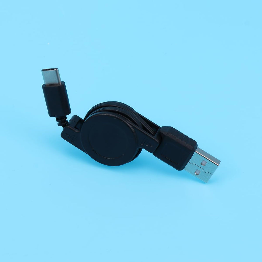 2 Pack Retractable Usb C Charging Cable, 3.3Ft Fast Charging Cord for Phones, Portable High Charger with Cable Winder (Black)
