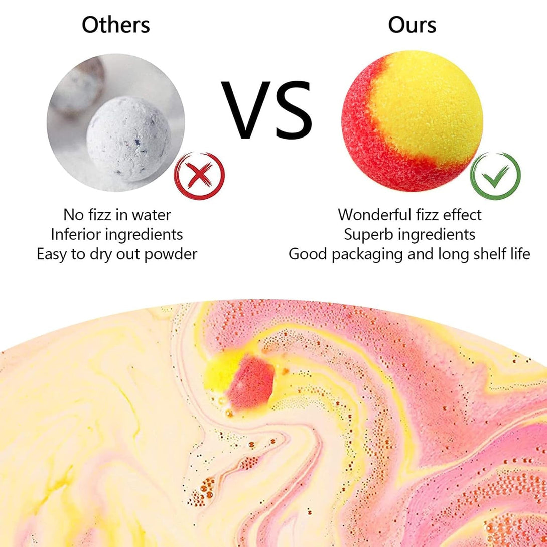 INTEYE Luxury Bath Bombs Gift Set - 54Pc Skin-Nourishing Mineral Bath Salts with Natural Essential Oils & 9 Aromas | Spa-Qualit Self-Care for Women, Men, Kids (Eco-Friendly Packaging)