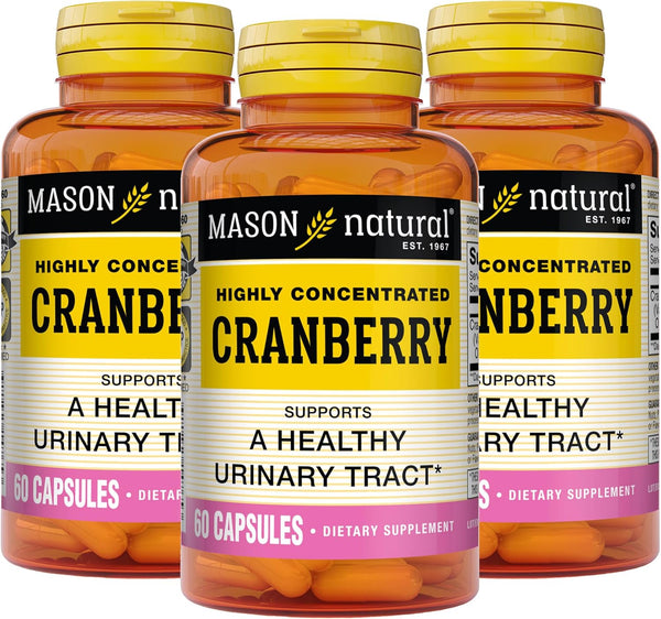 MASON NATURAL Cranberry Highly Concentrated 900 Mg, 3 Month Supply, Antioxidant & Immune Health, Supports Healthy Urinary Tract, 3 Pack