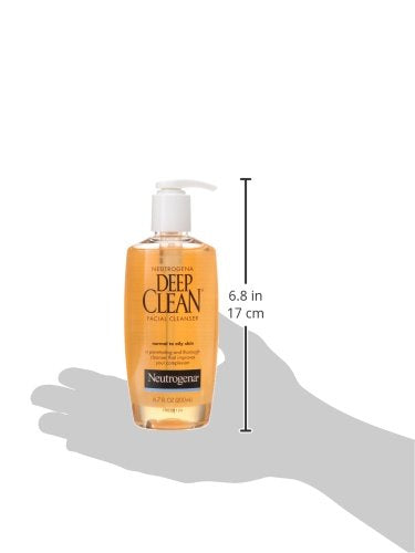 Neutrogena Deep Clean Daily Facial Cleanser with Beta Hydroxy Acid for Normal to Oily Skin, Alcohol-Free, Oil-Free & Non-Comedogenic, 6.7 Fl. Oz