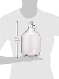 FastRack Glass Water Bottle Includes 38 mm Metal Screw Cap, 1 gallon Capacity, Clear (MN-TF9E-S1RA) 1pack 1 Gallon Growler