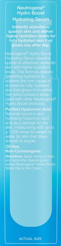 Neutrogena Hydro Boost Hydrating Hyaluronic Acid Serum, Oil-Free and Non-Comedogenic Face Serum Formula for Glowing Complexion, Oil-Free &