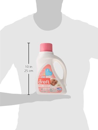 Dreft Stage 1 Newborn Baby Liquid Laundry Detergent, Gentle on Sensitive Skin, HE Compatible, 32 Loads