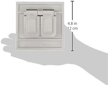 Leviton 4986-GY 1-Gang Duplex Device Wallplate Cover, Oversize, Weather-Resistant, Thermoplastic, Device Mount, Horizont