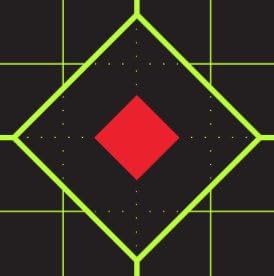 Splatterburst Targets - 12 X 12 Inch Sight in Stick & Splatter Self Adhesive Shooting Targets - Shots Burst Bright Fluorescent Yellow - Great for