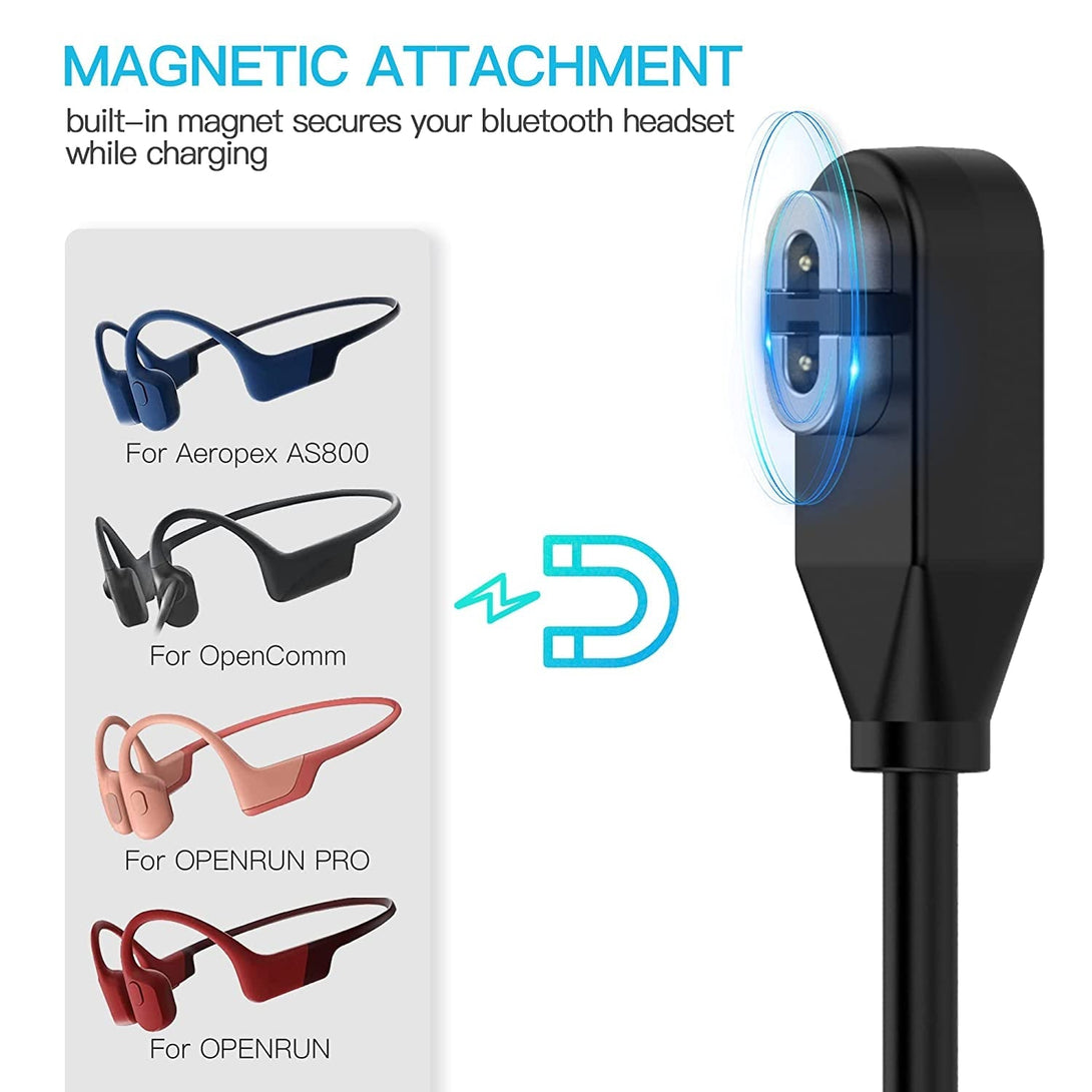 AWINNER 2 Pack Compatible for Shokz Charging Cable,Magnetic Charger Cord Compatible for Aftershokz Aeropex As800,Shokz Openrun Pro,Openrun,Openrun Mini,Opencomm Bone Conduction Headphones