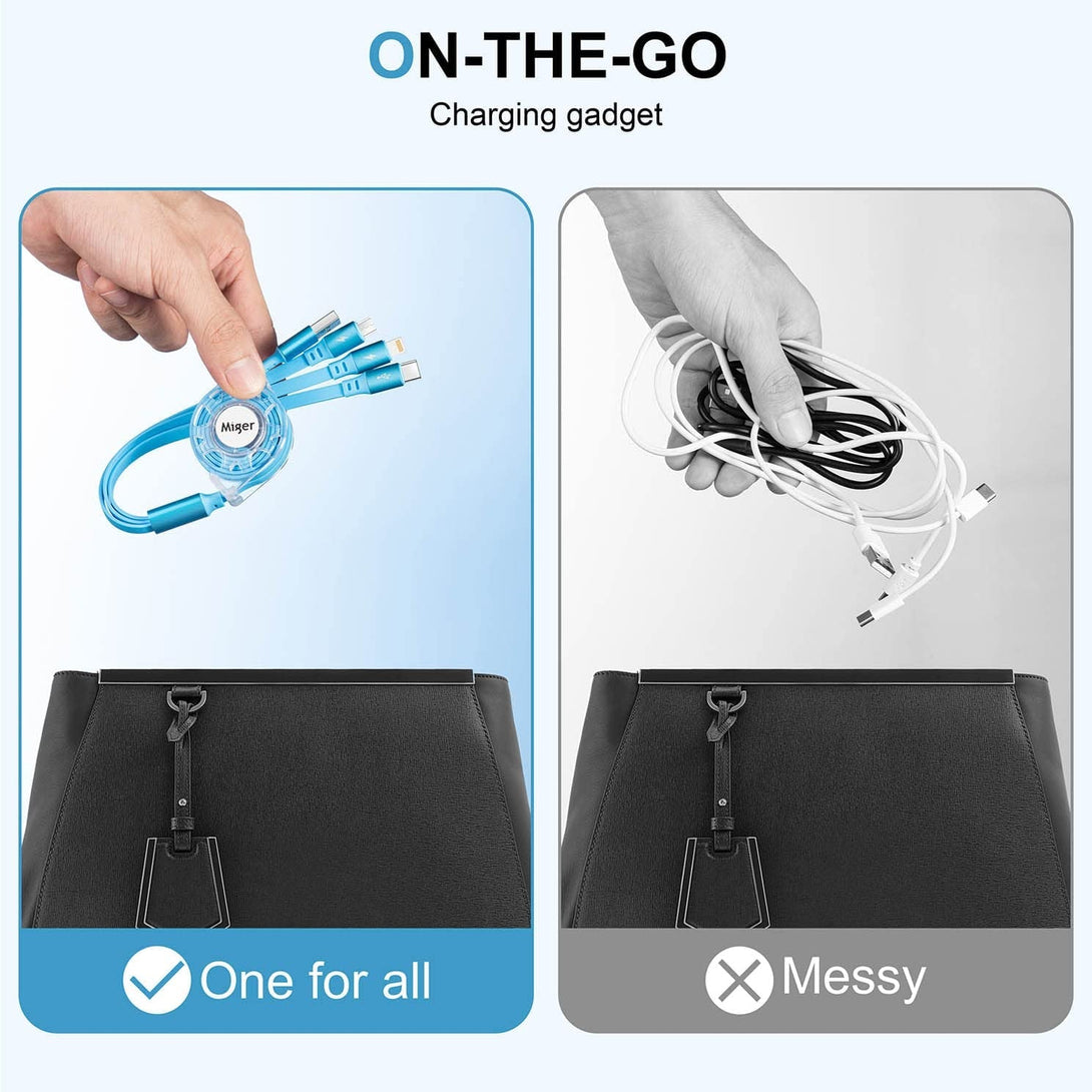 USB C Multi Fast Charging Cable 4A [2Pack/4Ft] Retractable Multi Charger USB a to Type C/Lightning/Micro USB Ports 3 in 1 USB Cable for Samsung Galaxy,Iphone,Huawei,Lg,Google,Tablets,Htc,Sony,Xiaomi