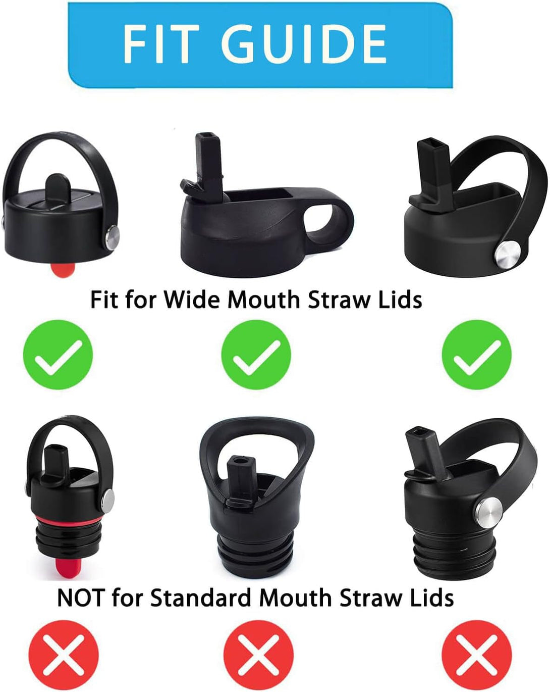 4-Pack Replacement Straws for Hydro Flask Wide Mouth Bottle Hydroflask Straw Lid, 4 BPA-FREE Straws and 4 Straw Cleaning Brushes