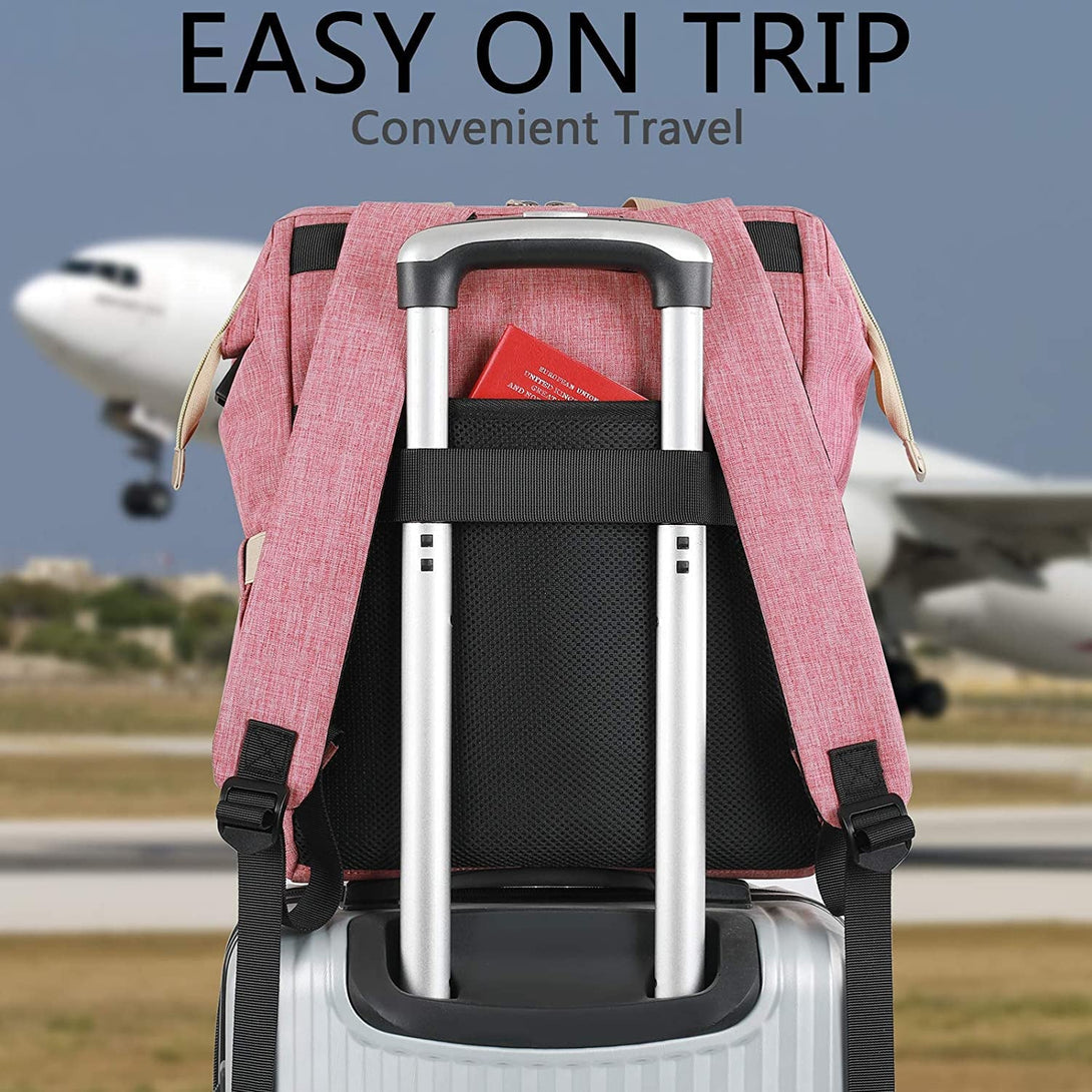 FALANKO Backpack for Women,Wide Open Work Large USB Charging Port Student Bookbag for 15.6 Inch Laptop,Doctor Teacher Nurse College School Travel Bag,Water Resistant Laptop Bookbag Computer Back Pack