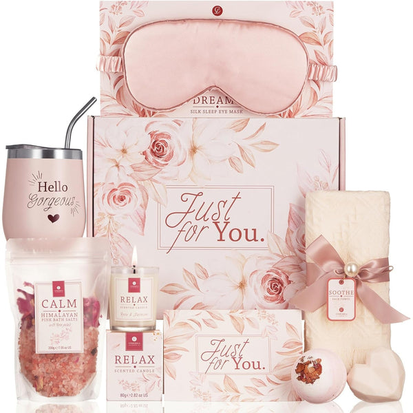 Pamper Gifts for Women, Birthday Gifts for Women, Relaxation SPA Gift Bath Sets, Self Care Gifts for Women, 9 Unique Gifts