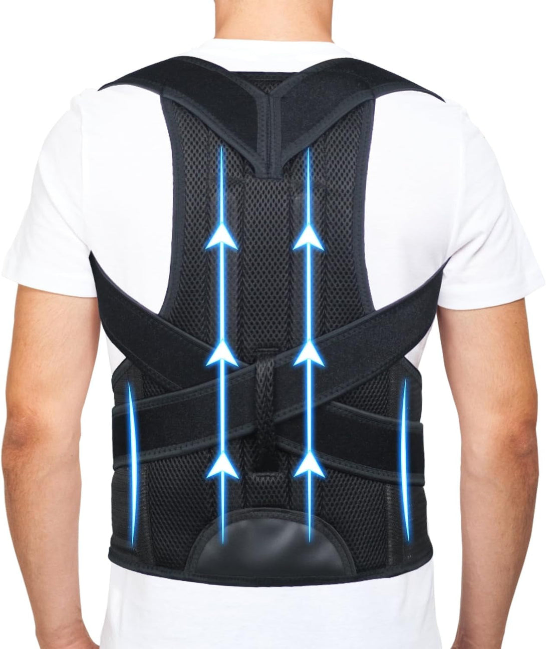 Back Brace Posture Corrector for Men and Women - Improve Posture, Lower Back and Waist Pain, Full Lumbar Support, Shoulder and Neck Stretcher, Adjustable Straps and Breathable Material L(33''-37'')