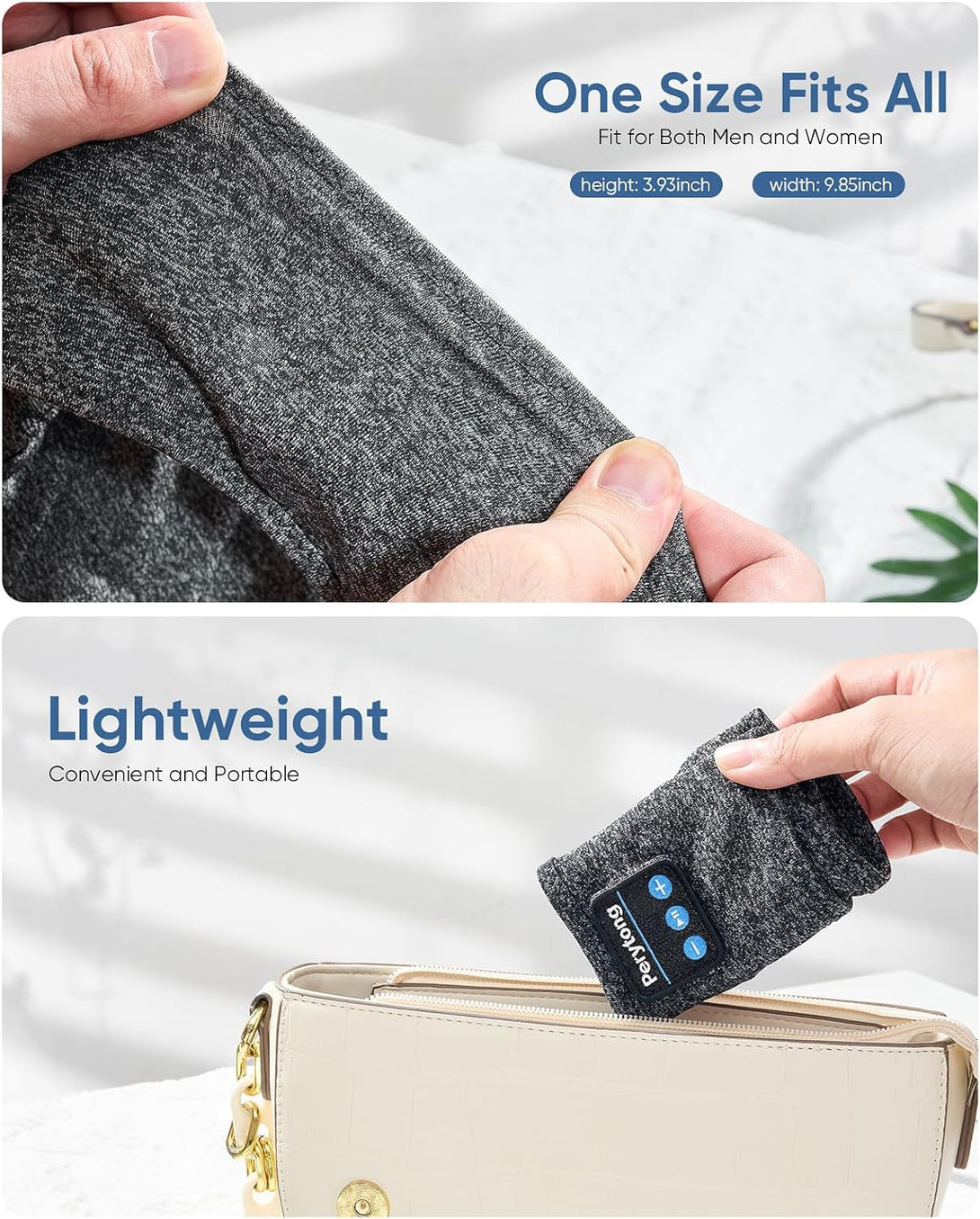 Perytong Sleep Headphones Bluetooth Headband, Sports Wireless Earphones Music Sleeping Earbuds with HD Stereo Speaker for Mom Women Men Teen Running Cool Gadgets Unique Gifts