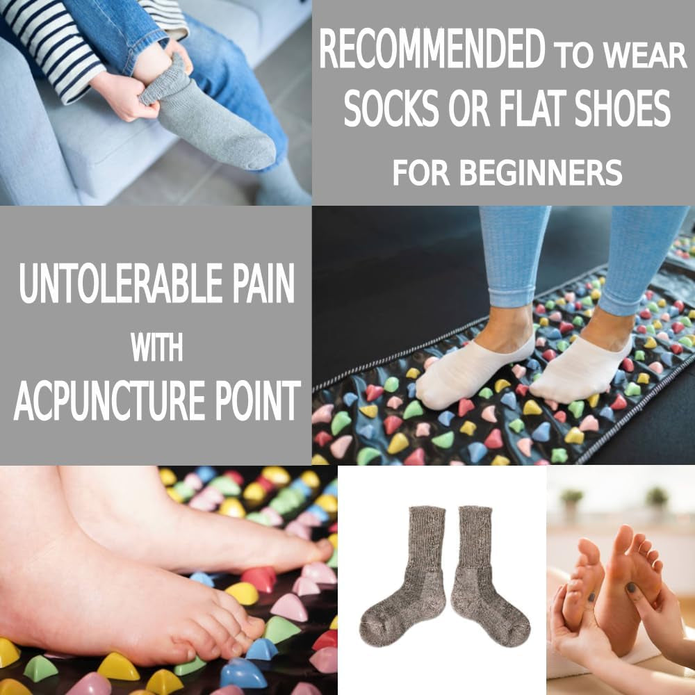 Long Foot Massage Mat 5.74Ft (68.9 X 13.78 Inches), Walk Stone Acupressure Pad for Feet, Acupoint Massager for Blood Circulation, Pain Relief, Health Care at Home