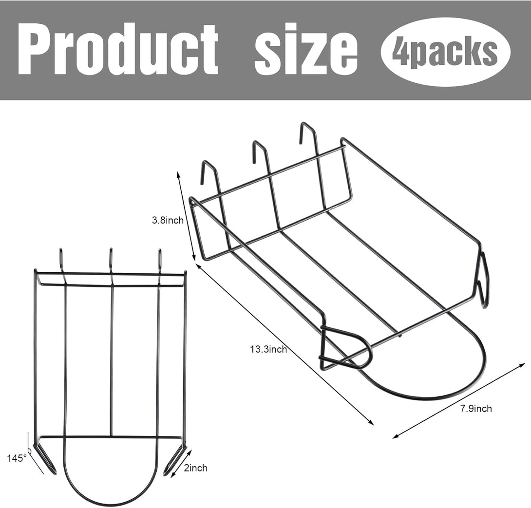 4 Pcs Gridwall Hat Display Rack, Metal Wire Retail Display Shelves Gridwall Organizer Accessories for Grid Panel Displaying Baseball Hats for Home Commercial, Black