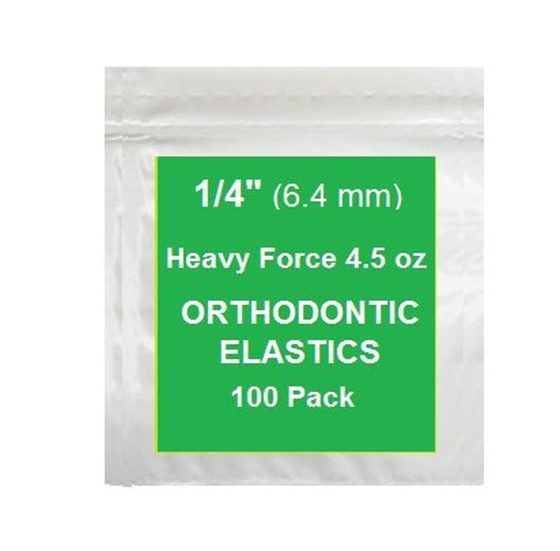 1/4 Inch Orthodontic Elastic Rubber Bands - 100 Pack, Natural, Heavy Force 4.5 Oz - Dental Rubber Bands, Teeth Rubber Bands Gap Fixer, Dreadlock Rubber Bands, 1 Elastic Placer for Braces Included