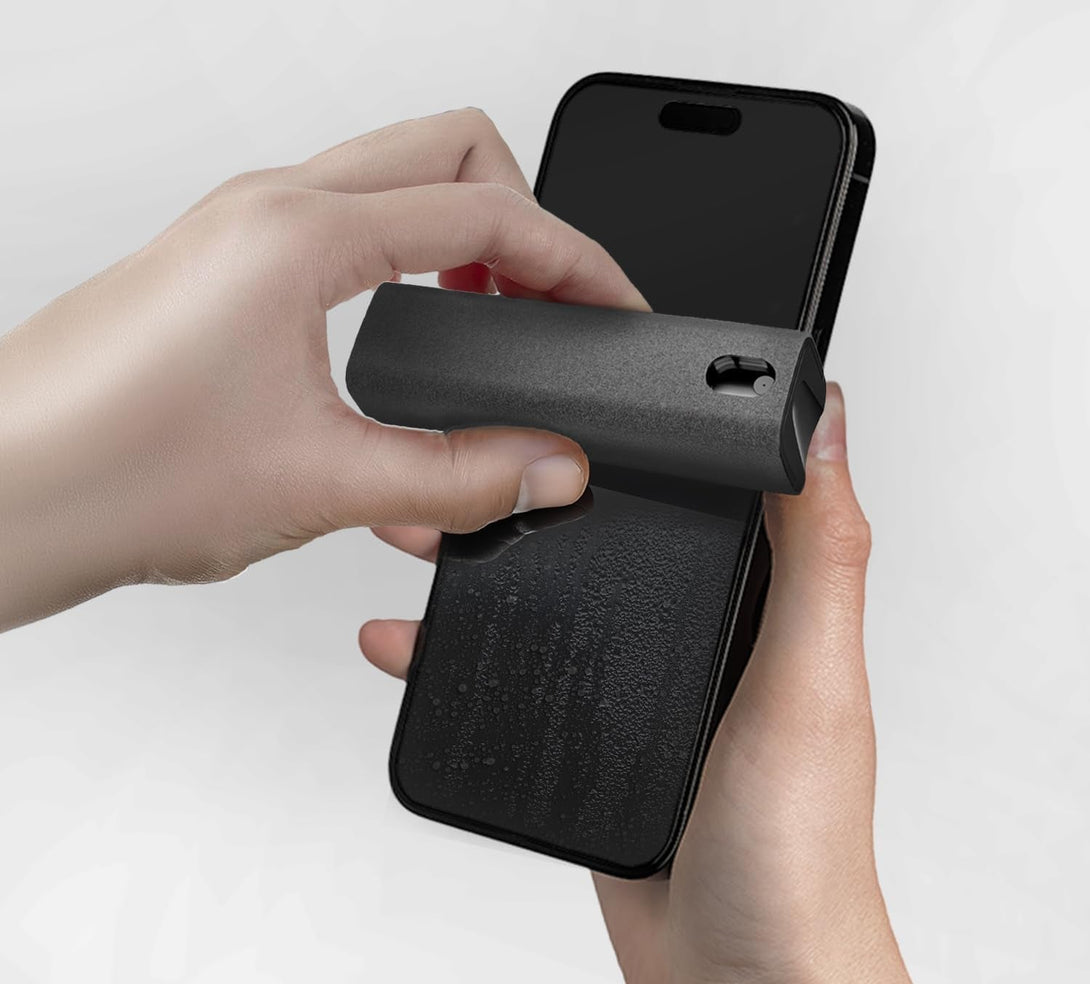 EVEO Screen Cleaner Spray and Wipe - 2-In-1 Car Screen Cleaner & Iphone Cleaner Touchscreen Mist Cleaner for Laptop, Computer, Macbook, Ipad and More - Streak-Free Shine - Grey