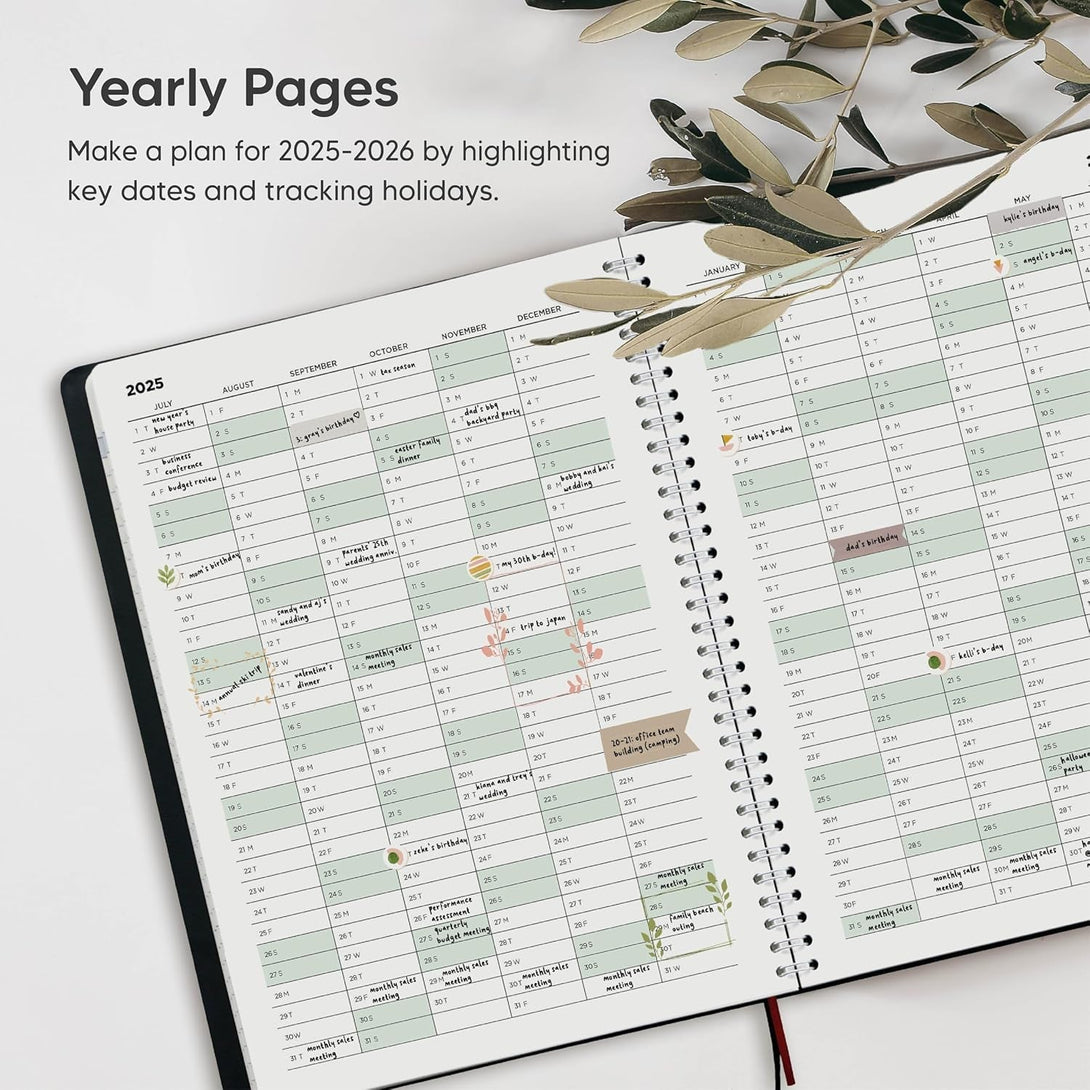 Academic Planner 2025-2026 - Hourly 2025-2026 Planner Weekly and Monthly - Appointment Book with Flexible Cover, Twin-Wire Binding - Simple Design for Productivity, June 2025 - July 2026. 8.5 X 11