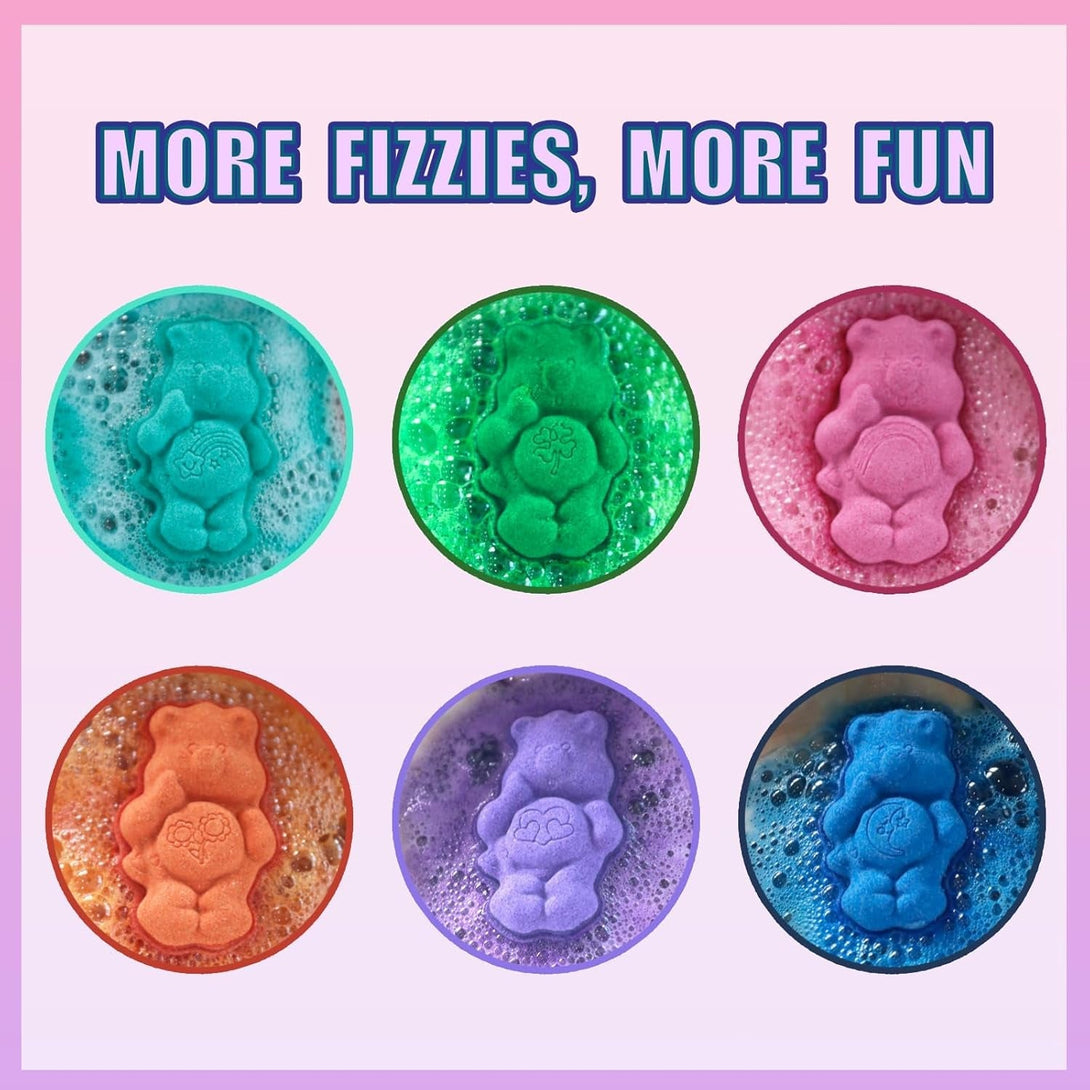 Care Bears 6 Pack Bubblegum Scented Bath Bombs - Ages 3+ Character Molded Bath Bombs – Fun & Bright Colors - Great Birthday Gifts, Stocking Stuffers, Slumber Parties, Spa Days & More by Townley Girl