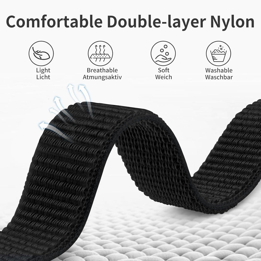 Nylon Sport Ankle/Arm Band Compatible with Fitbit Versa 2/Versa-1/ Lite/Se for Women Men, Elastic Nylon Braided Arm Strap Replacement Ankle Band