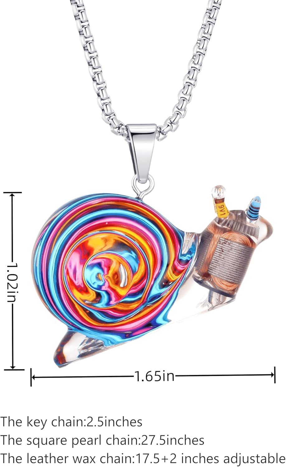 Unique Snail Pendant Necklace Multifunctional Steampunk Environmentally Friendly Design Jewelry Gift for Nature Lovers,Men,Women & Teens