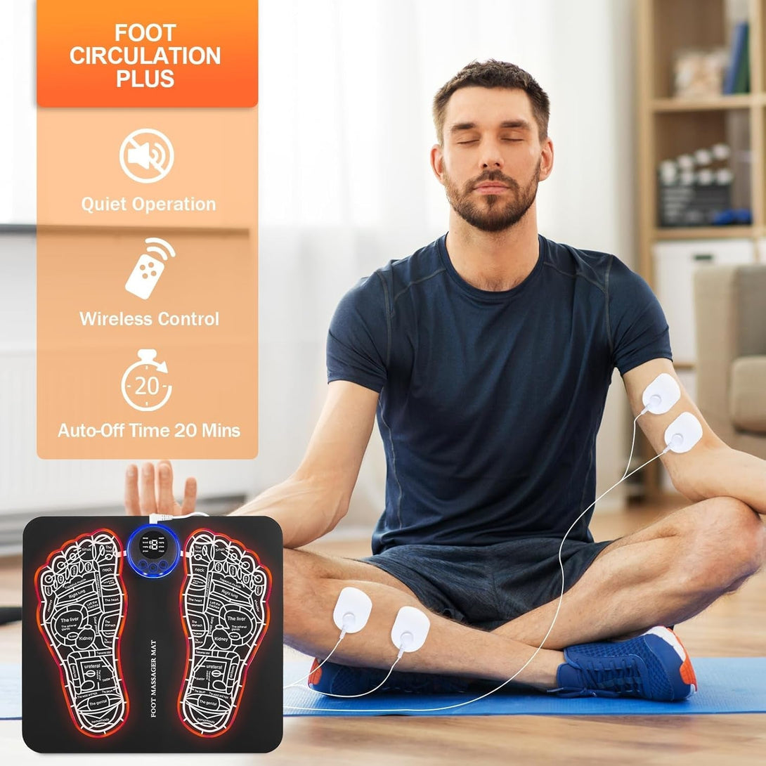 EMS Foot Massage Mat for Muscle Relaxation,Foot Massager Pad with Remote Control,Tens (Mode:Ktr-2492)