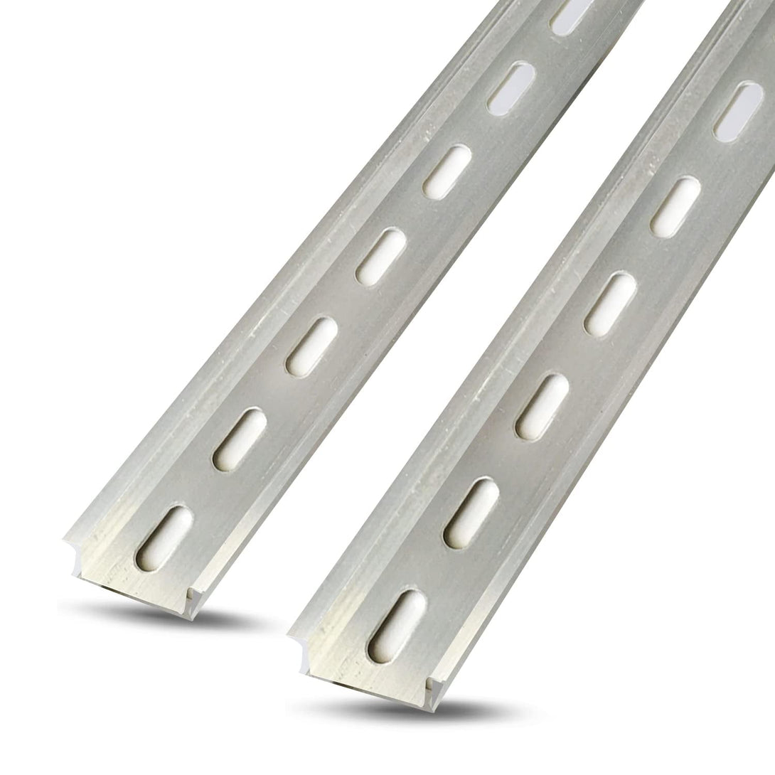 2 Piece DIN Rail Slotted for Hardware Components Mounting, Aluminum Din Rails with Rohs - 13 Inches Long, 35Mm Width, 7.5Mm Height