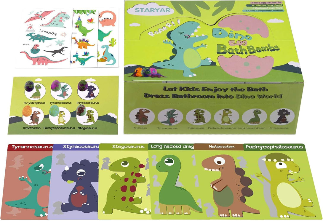 Bath Bombs for Kids with Surprise Toys inside - XXL Dinosaur Eggs Bath Bomb Gift, Kid Safe Spa Bath Fizz Balls Kit, Dinosaur Toys for Boys Girls 3 4 5 6 7 Year, Birthday Gifts for Kids